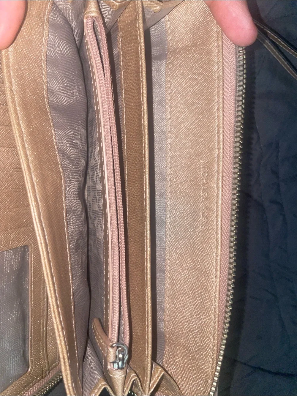 Michael Kors Blush Tan Leather Zip-Around Wristlet Wallet